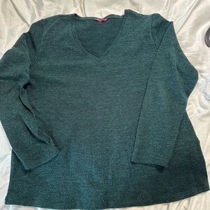 Women's Green V-Neck Sweater